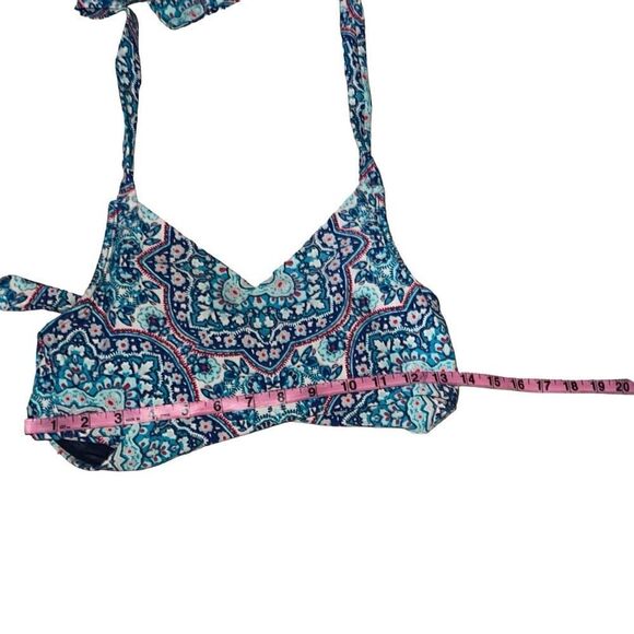 Athleta Monaco Bra Cup Wrap Bikini Removable Cups Underwire Halter sz 36B / 36 C - Picture 7 of 7